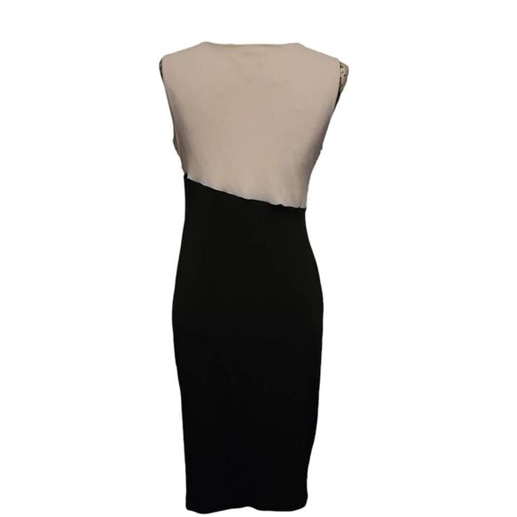 Cocktail Evening Blush Rosettes & Sequins Black Gathered Side Stretchy Dress - Picture 8 of 11